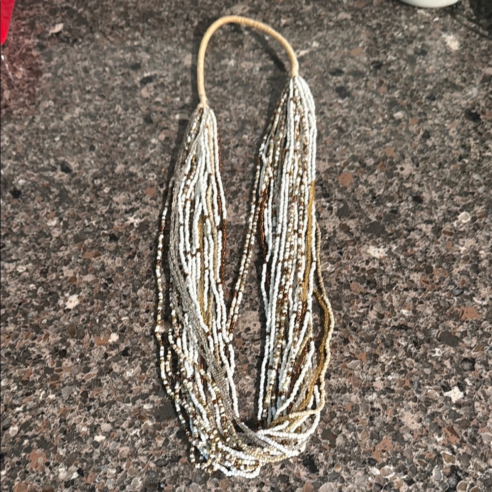Elegant Gold and Silver Beaded Necklace